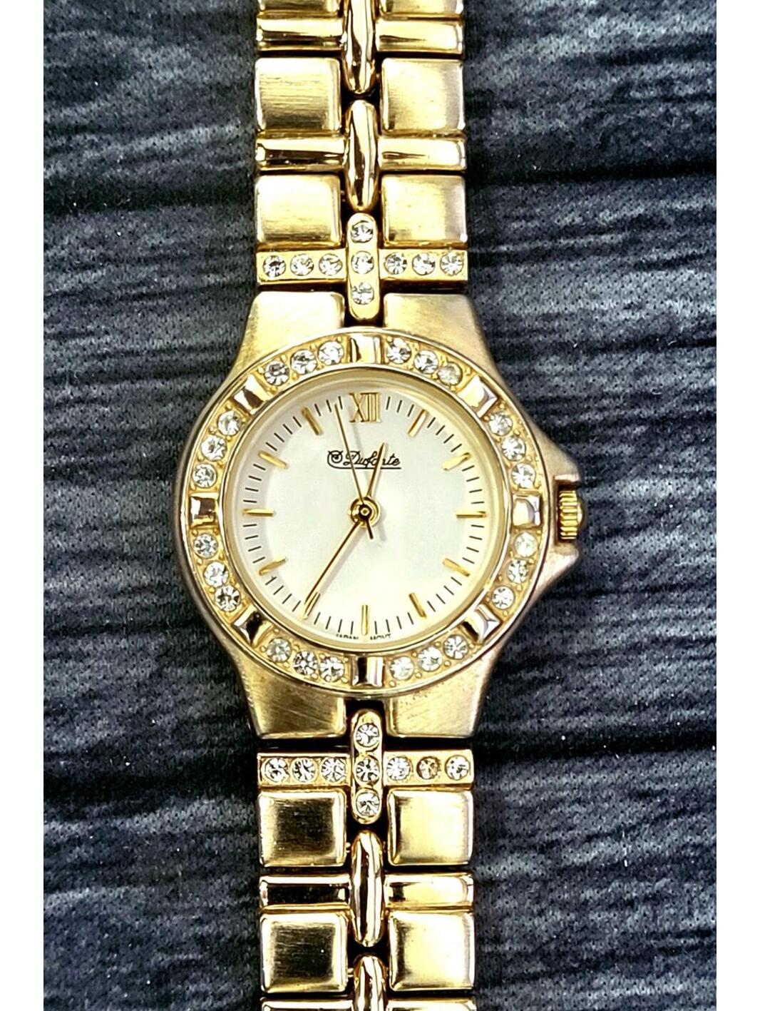 Rare Vintage Dufonte Ladies Diamond Paved Enamel Dial Watch